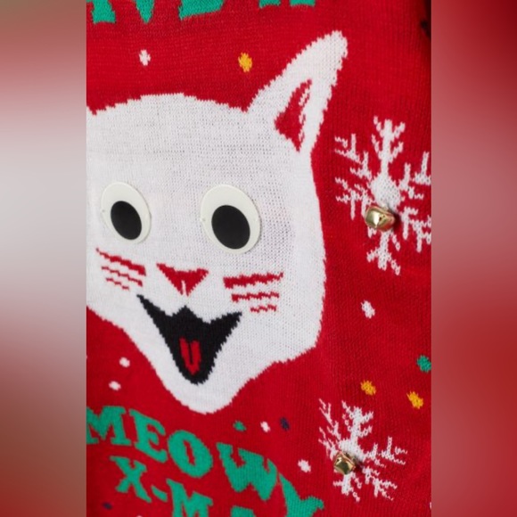 NEW H&M Meowy X-Mas Ugly Christmas Sweater - Size M - Picture 2 of 11